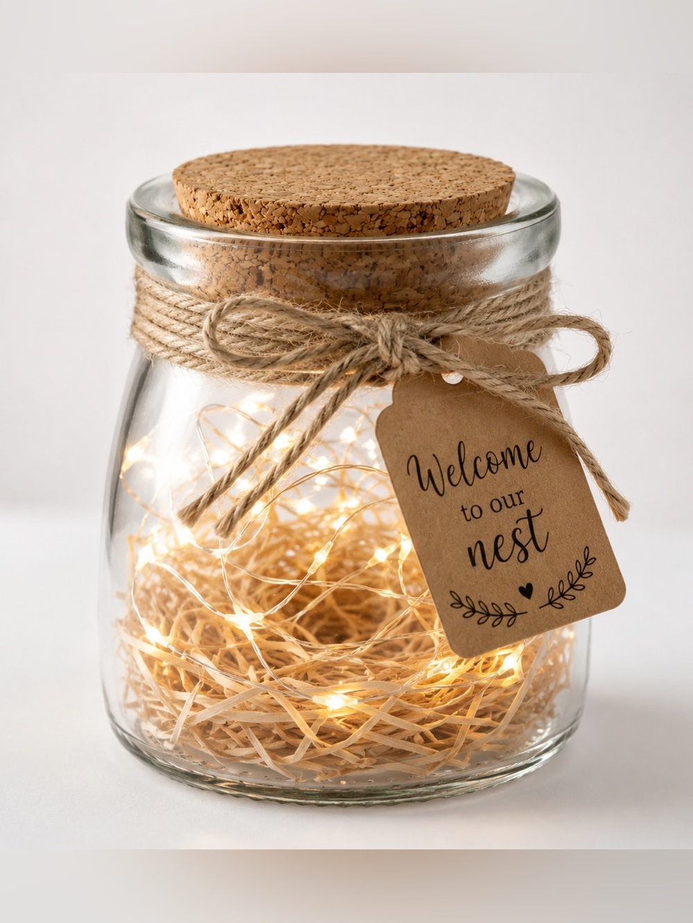 9 Mini Glass Favor Jars w Cork Lids Wedding Baby Shower DIY Crafts 3”